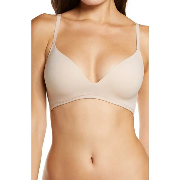 Skarlett Blue NWOT Prestige Wireless Push-Up Bra Beige Size 34DD - Picture 1 of 6